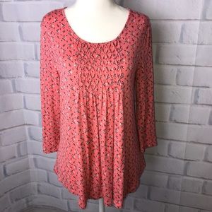 3/4 Length Pleated Front Babydoll Jersey Tunic